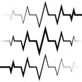 Sine wave icon heart rate pulse icon medicine logo, vector heartbeat heart rate icon, audio sound radio wave amplitude