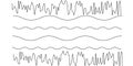 sine wave, superimposed waves, sinusoidal waves, wave superposition, amplitude, frequency, physics, engineering, signal processing Royalty Free Stock Photo