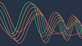 Sine waves abstract pattern, modern and scientific background vector design Generative AI