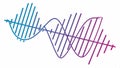 Sine waves abstract pattern, sound frequency illustration vector design Generative AI
