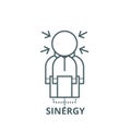 Sinergy vector line icon, linear concept, outline sign, symbol Royalty Free Stock Photo