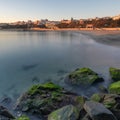 Sines beach at sunset in Portugal Royalty Free Stock Photo