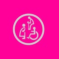 Sing icon of old man, disable, pregnant woman