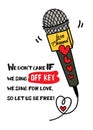 A Microphone With Heart Shape And A Funny Typographic Quote Design / Love Greeting Card Vector Stock / Love Life Greeting Card / 1