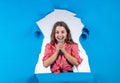 sing with me. happy teen girl singing song in microphone. happy childhood. Royalty Free Stock Photo