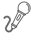 Sing microphone icon, outline style