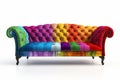 Single colorful sofa on a white background