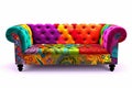 Singal colorful sofa on a white background Royalty Free Stock Photo