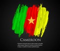 vector template Illustration Cameroon flag Central Africa country red yellow green star