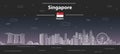 Singapore abstract cityscape line art style vector detailed illustration. Travel background Royalty Free Stock Photo