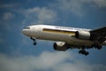 Singapore Airline 777-200ER on Final Royalty Free Stock Photo