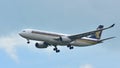 Singapore Airlines Airbus A330 aircraft landing at Changi Airport Royalty Free Stock Photo