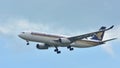 Singapore Airlines Airbus A330 aircraft landing Royalty Free Stock Photo