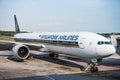 Singapore Airlines Boeing airplane Royalty Free Stock Photo