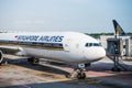 Singapore Airlines Boeing airplane Royalty Free Stock Photo