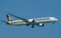 Singapore Airlines Boeing 787-10 Dreamliner Landing Royalty Free Stock Photo