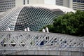 Singapore: Anderson Bridge and Esplanade Theatres Royalty Free Stock Photo