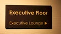 SINGAPORE - APR 2nd 2015: Sign to Executive Lounge in a luxury hotel