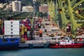 Selective shot of container port Singapore Royalty Free Stock Photo