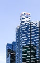 Singapore-13 APR 2019:view of the Citybank in Marina Bay Financial Centre Tower standing at Marina Bay Sands Royalty Free Stock Photo