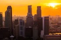 SINGAPORE - APRIL 14: Singapore city skyline and Marina Bay on April 14, 2016 in Singapore Royalty Free Stock Photo