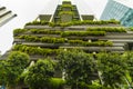 Green nature facade of Parkroyal on Pickering hotel building in Singapore city