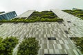 APRIL 25, 2019: Green nature facade of Parkroyal on Pickering hotel building in Singapore city