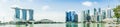 SINGAPORE - APRIL 7,2017: panoramic image of Marina Bay Sands and financial center