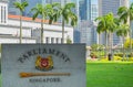 Singapore, April 2017: SINGAPORE, April 2017: The Parliament of Singapore Royalty Free Stock Photo