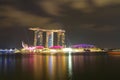 SINGAPORE - APRIL 10,2016:Skyline for bay sand at Singapore Royalty Free Stock Photo