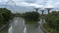 Beautiful futurustic green space Garden By the Bay next to marina bay lake view in Singapore