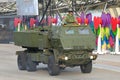 Singapore Armed Forces (SAF) demonstrating its high mobility artillery rocket system (HIMARS) during National Day Parade 2013