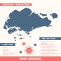 Singapore - Asia Country Map. Covid-29, Corona Virus Map Infographic Vector Template EPS 10