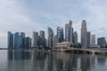 Singapore,Asia, Singapore skyline at the Marina during twilight.Aerial view of Singapore business district for Royalty Free Stock Photo