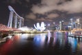 Singapore,Asia Singapore skyline at the Marina during twilight.Aerial view of Singapore business district for Royalty Free Stock Photo