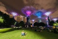 Singapore,Asia,25 FEB 2018;Tourist waiting for light show at Gardens by the Bay nature park in the Central Region of Singapore Royalty Free Stock Photo