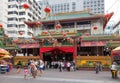 SINGAPORE, ASIA - FEBRUARY 3 : Chinese lanterns outside a temple