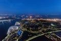 Singapore: Asia Singapore skyline at the Marina bay during twilight.Aerial view of Singapore business district Royalty Free Stock Photo