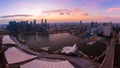 Singapore: Asia Singapore skyline at the Marina bay during twilight.Aerial view of Singapore business district Royalty Free Stock Photo