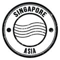 SINGAPORE - ASIA, words written on black postal stamp