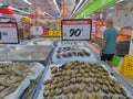 Singapore: Assorted mix seafood on Sale at the Supermarket Royalty Free Stock Photo