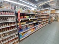 Singapore: Assorted seasoning sauce for Sale On Supermarket Shelves Royalty Free Stock Photo