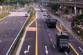 Celebrating National Day. The Mobile Column military parade travelling through north of Singapore, in Yishun heartlands. Crowds