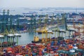 Commercial port of Singapore, It is one of the busiest Import, E Royalty Free Stock Photo