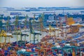 Commercial port of Singapore, It is one of the busiest Import, E Royalty Free Stock Photo