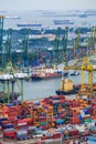 Commercial port of Singapore, It is one of the busiest Import, E Royalty Free Stock Photo