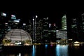 Singapore:August 20, 2023-Crowded high buildings with lights in the business district