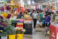 Scenic view of the wet market in Singapore, people can seen buying the vegetables and grocery around it Royalty Free Stock Photo