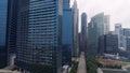 Singapore - August, 2018: Top view of panoramic scene of day of majestic cityscape with modern new buildings. Shot