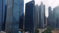 Singapore - August, 2018: Top view of panoramic scene of day of majestic cityscape with modern new buildings. Shot